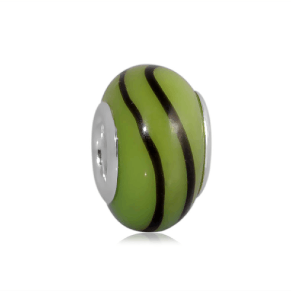 Green 'Ocean Dive' Bead With Silver Plated Core