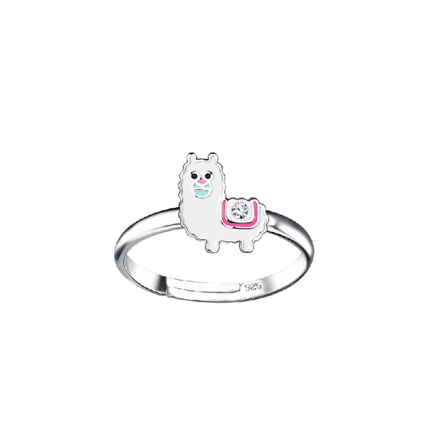Children's Sterling Silver Adjustable Llama Ring