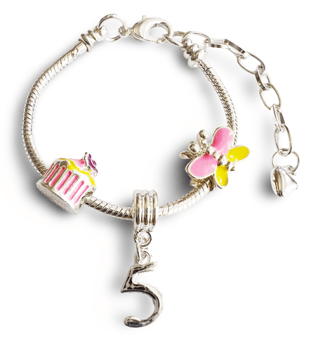 Children's 'Butterfly Heaven' Silver Plated Charm Bead Bracelet