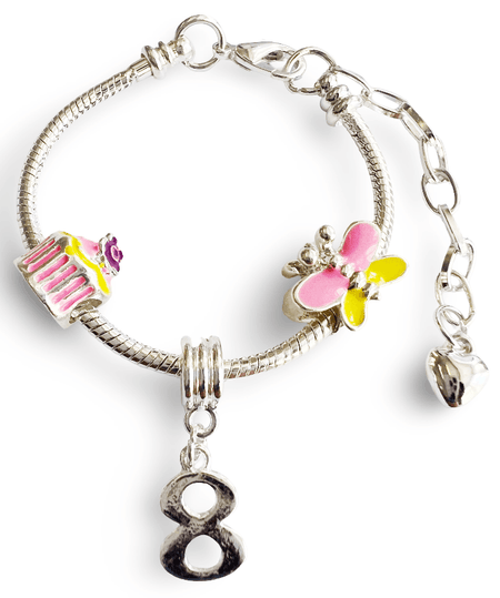 Children's 'Butterfly Heaven' Silver Plated Charm Bead Bracelet
