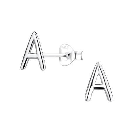 Children's Sterling Silver 'Letter G' Crystal Stud Earrings