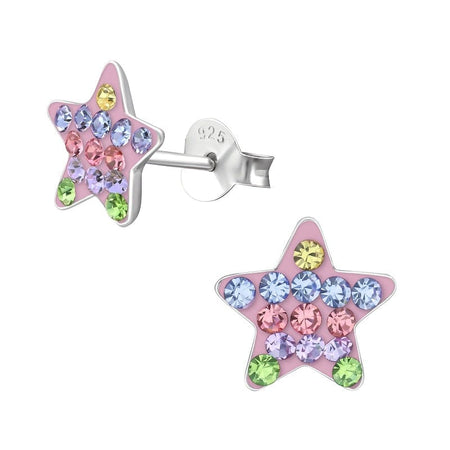 Children's Sterling Silver 'Unicorn with Glittered Wings' Lever Back Earrings