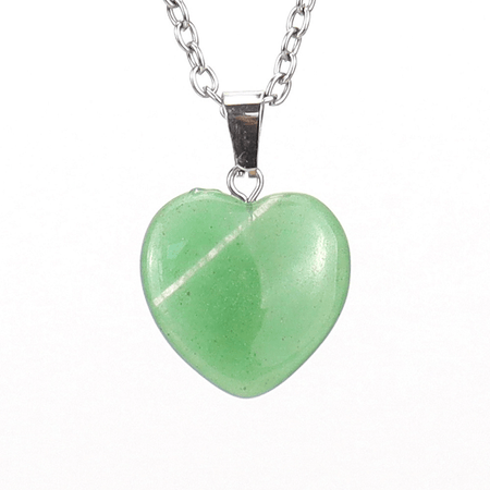 Peridot Green Natural Stone Pendant Necklace on Card - August