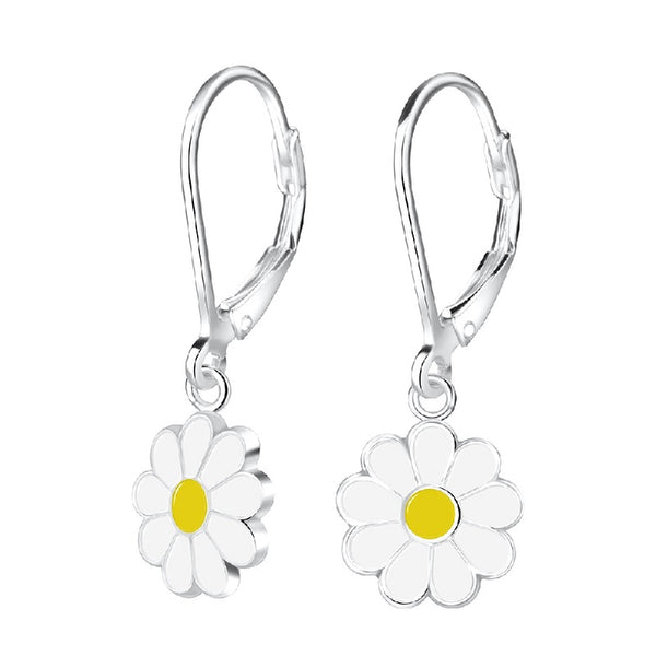 Children's Sterling Silver 'Daisy Flower' Lever Back Earrings