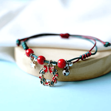 Adjustable Christmas Rosy Cheeks Santa Wish / Friendship Bracelet