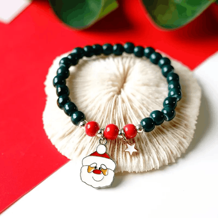 Children's 'Christmas Smiling Snowman' Stretch Bead Bracelet