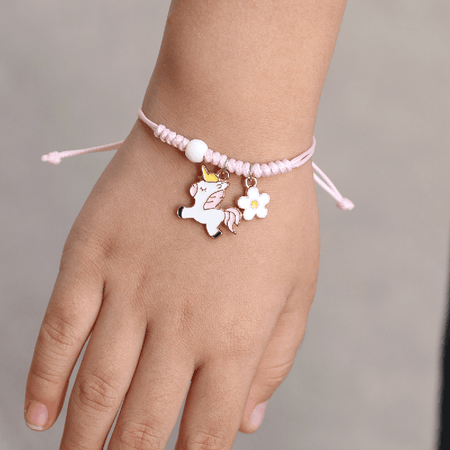 Adult's Best Friend 'Pink Parfait' Silver Plated Charm Bead Bracelet