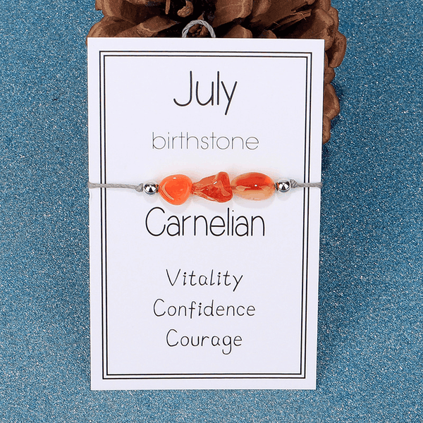 Adjustable 'July Birthstone Irregular Stone' Wish Bracelet / Friendship Bracelet