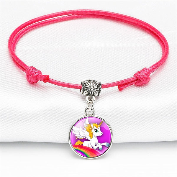 Children's Adjustable Unicorn Wish Bracelet / Friendship Bracelet - Pink