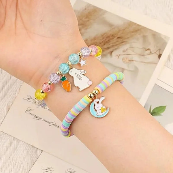 Children's Set of 2 Easter Themed Stretch Bead Bracelets