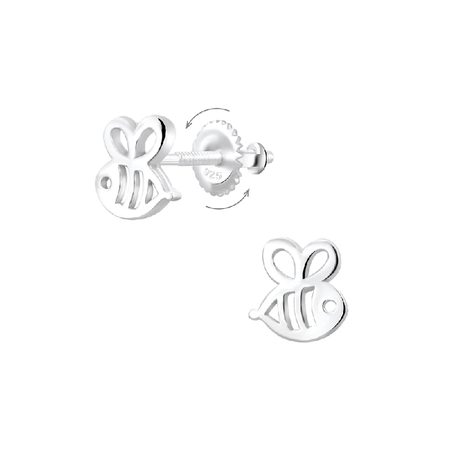 Sterling Silver Filigree Butterfly Crystal Stud Earrings