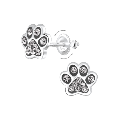Children's Sterling Silver Set of 2 Pairs of 'I Love Pandas' Stud Earrings