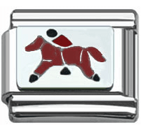Stainless Steel 9mm Shiny Horse Rider Link for Italian Charm Bracelet
