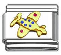 Stainless Steel 9mm Shiny Aeroplane Link for Italian Charm Bracelet