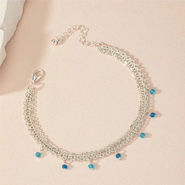 Adult's 'Barbados Breeze' Triple Chained Adjustable Anklet