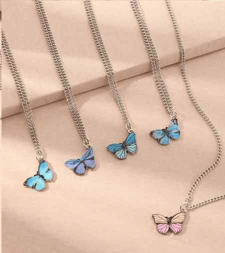 Children's Sterling Silver 'Spotty Butterfly' Pendant Necklace