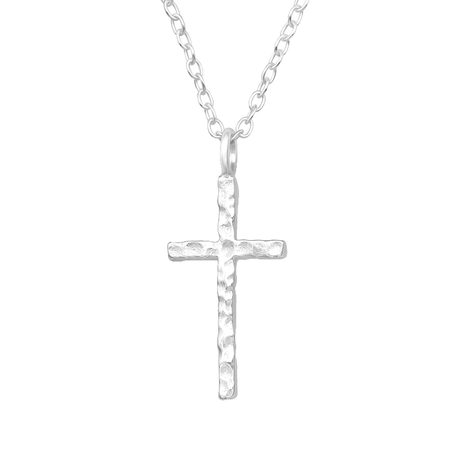 Children's Sterling Silver Crystal Cross Necklace