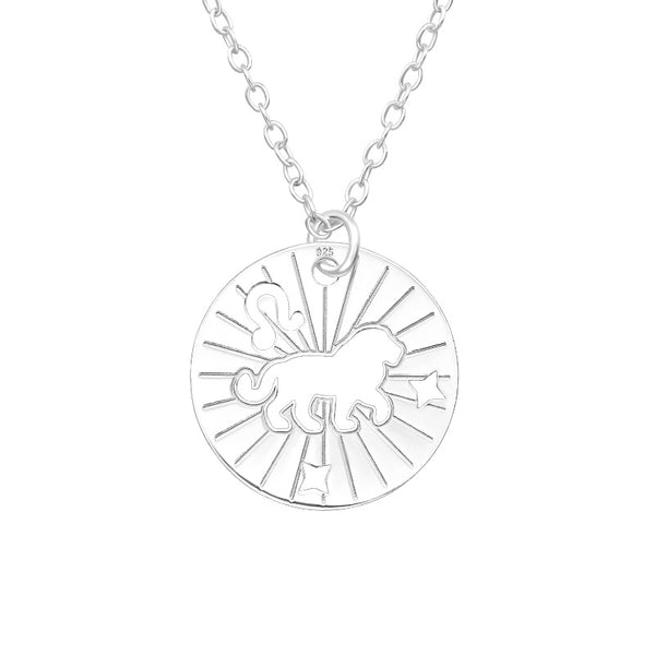 Children's Sterling Silver Zodiac Sign Pendant Necklace - Leo (July 23- August 22)
