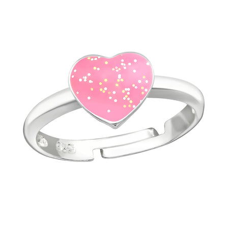 Children's Sterling Silver Adjustable Mermaid Heart Ring