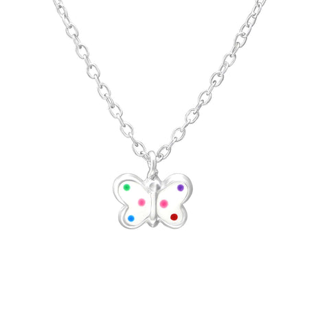 Children's Set of 5 Colourful Butterfly Pendant Necklaces