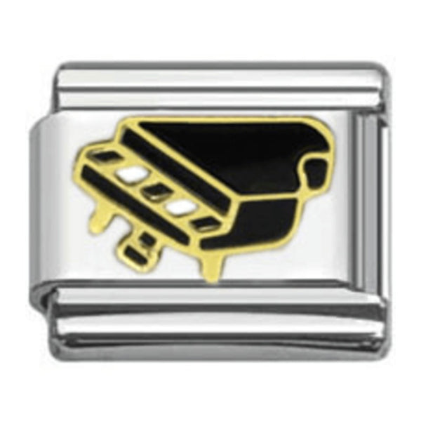 Stainless Steel 9mm Shiny Grand Piano Link for Italian Charm Bracelet