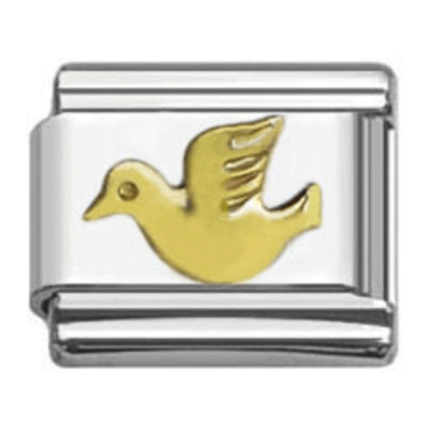 Stainless Steel 9mm Shiny Link with Flying Bird for Italian Charm Bracelet