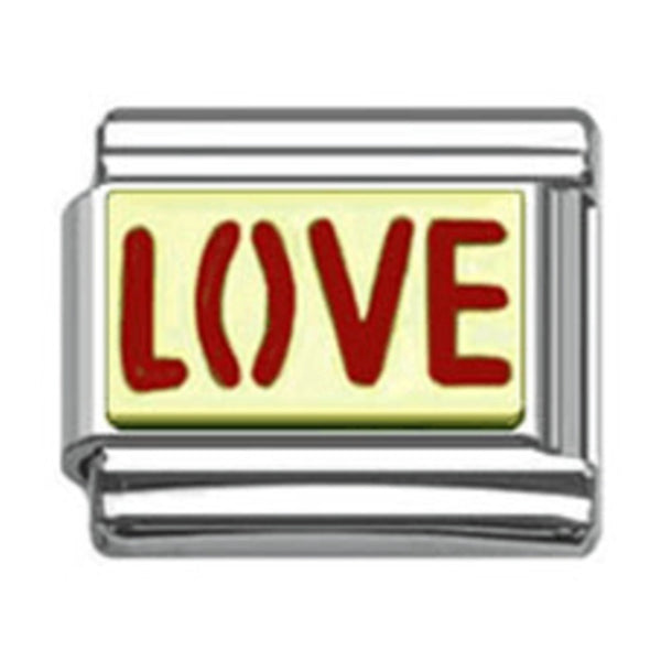 Stainless Steel 9mm Shiny LOVE Link for Italian Charm Bracelet