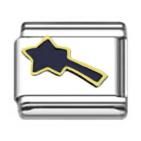 Stainless Steel 9mm Shiny Shooting Star Link for Italian Charm Bracelet