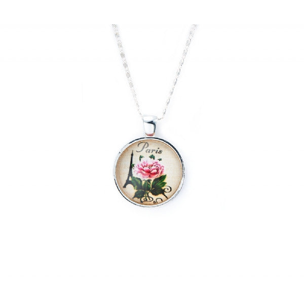 Multi Coloured Vintage Look Pendant Necklace