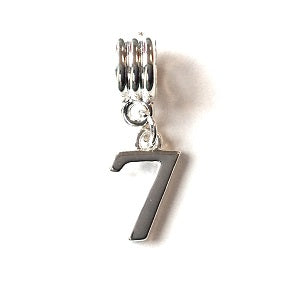 Silver Plated Number 6 Drop Charm