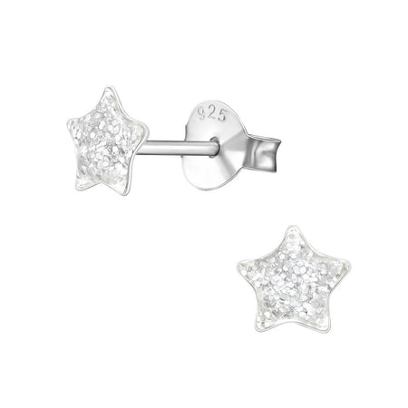 Children's Sterling Silver 'Aqua Blue Sparkle Dolphin' Crystal Stud Earrings