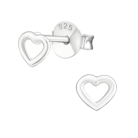 Children's Sterling Silver 'Crystal Clear Love Heart' Stud Earrings