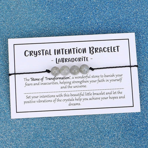 Adjustable 'Labradorite - Stone of Transformation' Crystal Intention Wish / Friendship Bracelet