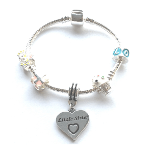 Children's Sis 'Pink Fairy Dream' Silver Plated Charm Bead Bracelet