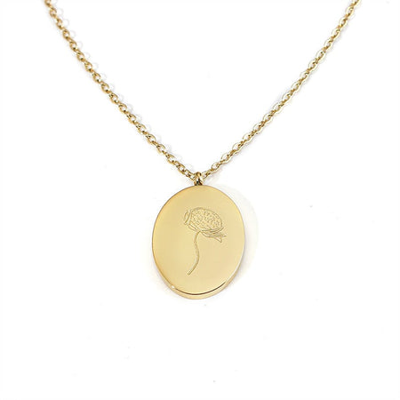 'May Birth Flower' 18k Gold Plated Titanium Steel Pendant Necklace