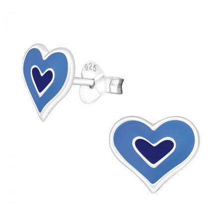 Children's Sterling Silver 'Simple Love Heart' Stud Earrings