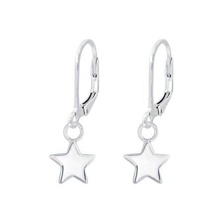 Children's Sterling Silver 'Silver Glitter Star' Stud Earrings