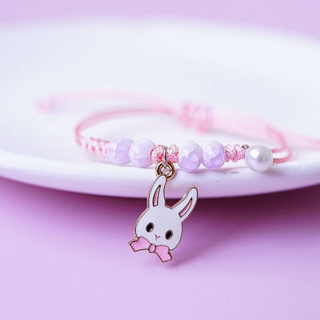 Children's Adjustable 'Rainbow Unicorn' Wish Bracelet / Friendship Bracelet - Lilac Purple