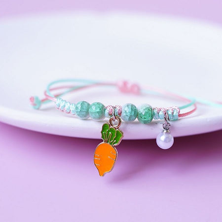 Children's Adjustable 'Paw' Wish Bracelet / Friendship Bracelet - Pink