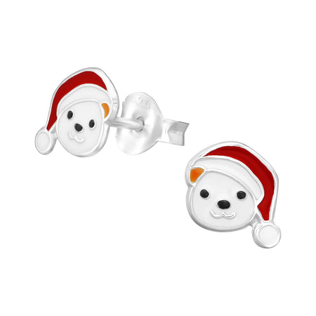 Children's Sterling Silver Christmas Rudolph Reindeer Stud Earrings