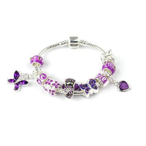 Children's 'Fairy Wishes' Silver Plated Charm Bead Bracelet