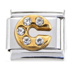 Stainless Steel 9mm Shiny Link with Gold Plated Star for Italian Charm Bracelet
