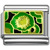 Stainless Steel 9mm Shiny Link with Kiwi Pattern for Italian Charm Bracelet