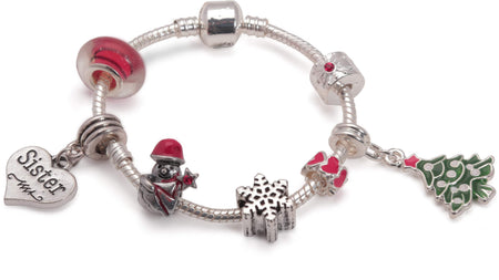 Adult's 'Grandma Christmas Dream' Silver Plated Charm Bracelet