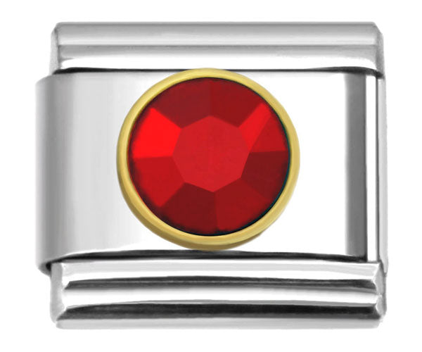 Stainless Steel 9mm Shiny July Birthstone Link for Italian Charm Bracelet