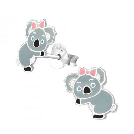 Children's Sterling Silver Ballerina With Pink Diamante Dress Stud Earrings