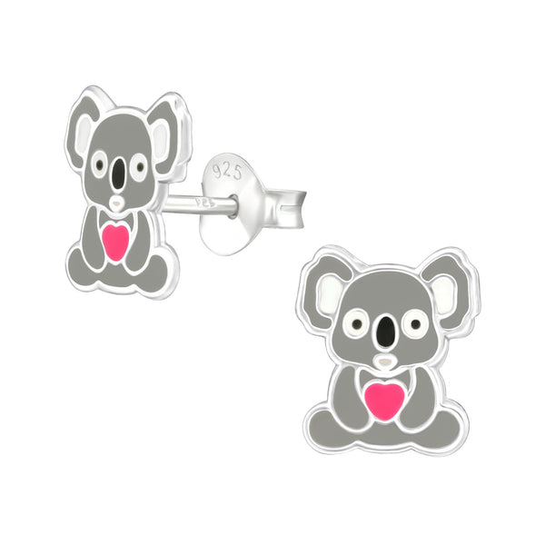 Children's Sterling Silver Koala Stud Earrings