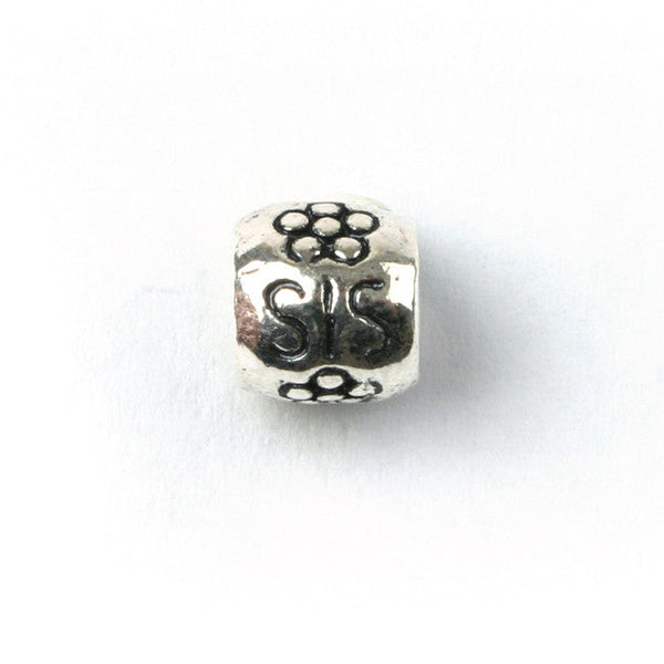 sis or sister charm with flowers for sister bracelet