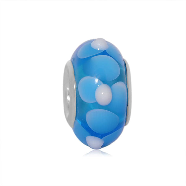 'Blue Dream' Glass Bead With Silver Plated Core