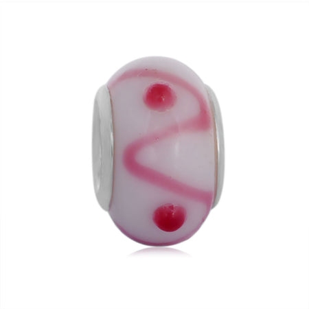 'Tea Party' Glass Bead With Silver Plated Core